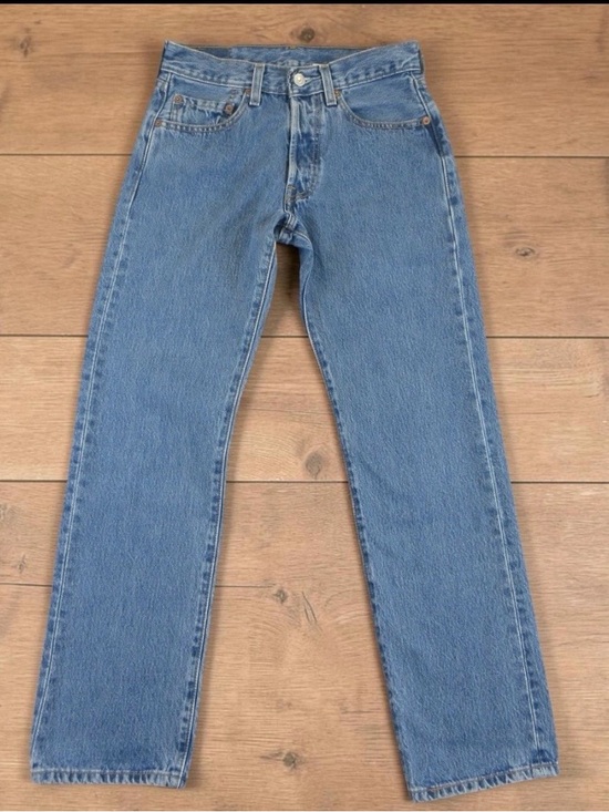 Levi's Denim - Levi's 501 Jeans Mens 28x30 (Actual 27x28) Blue Vintage Button Fly Straight Leg